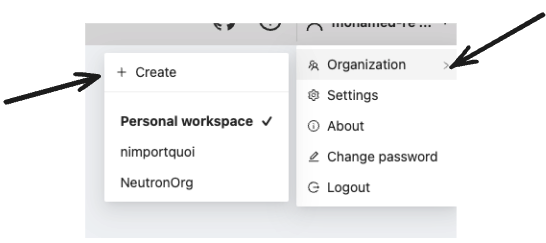 Accéder au menu Organisation