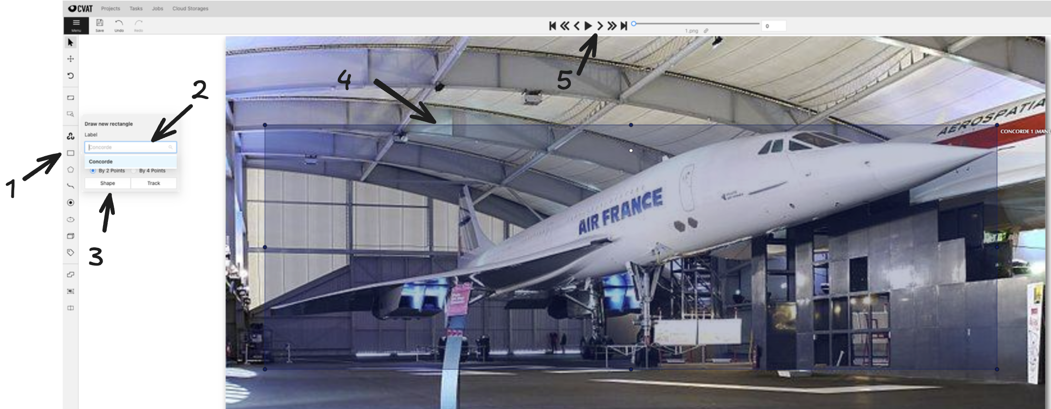 Interface d'annotation de CVAT
