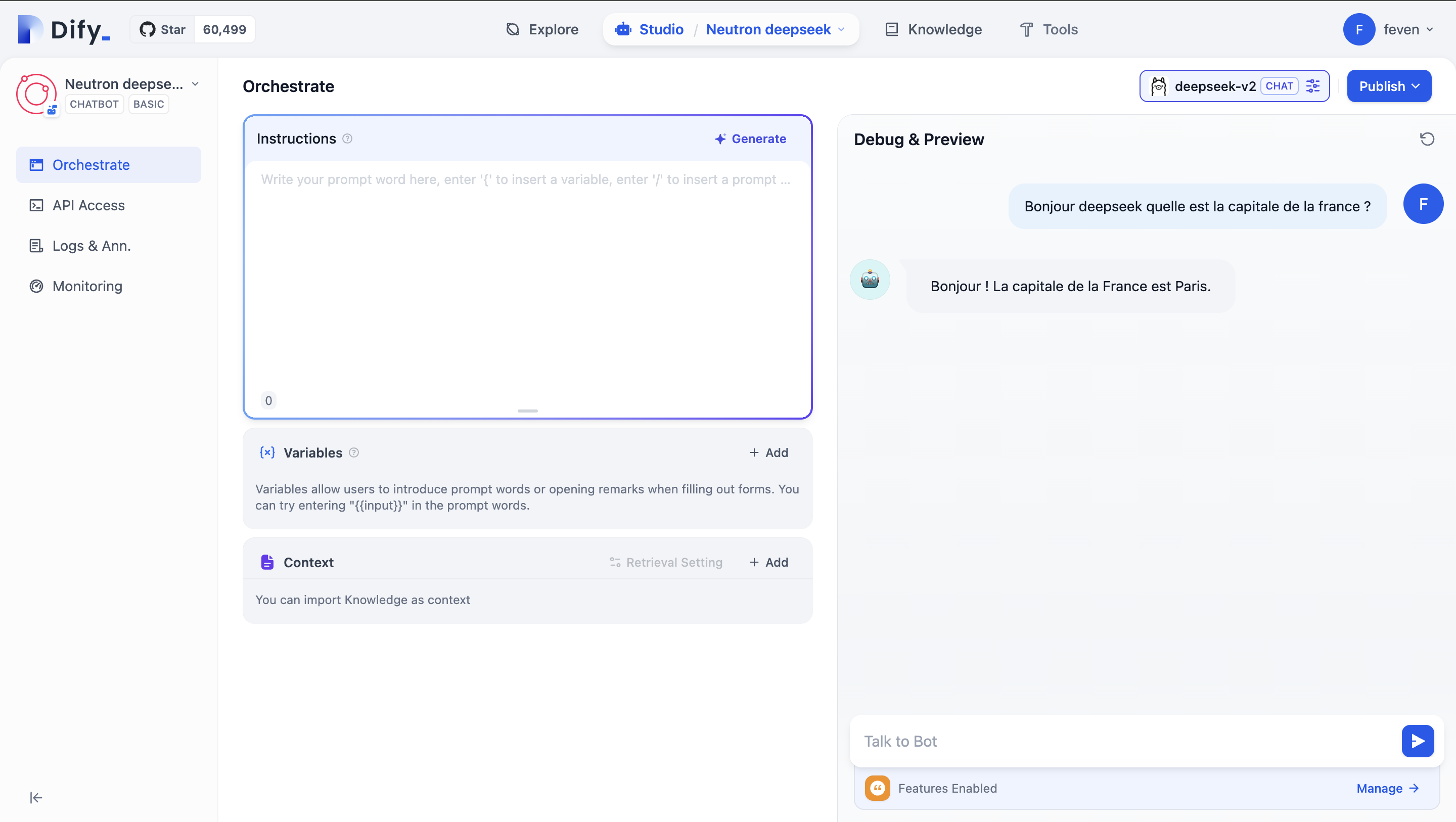 chatbot configure